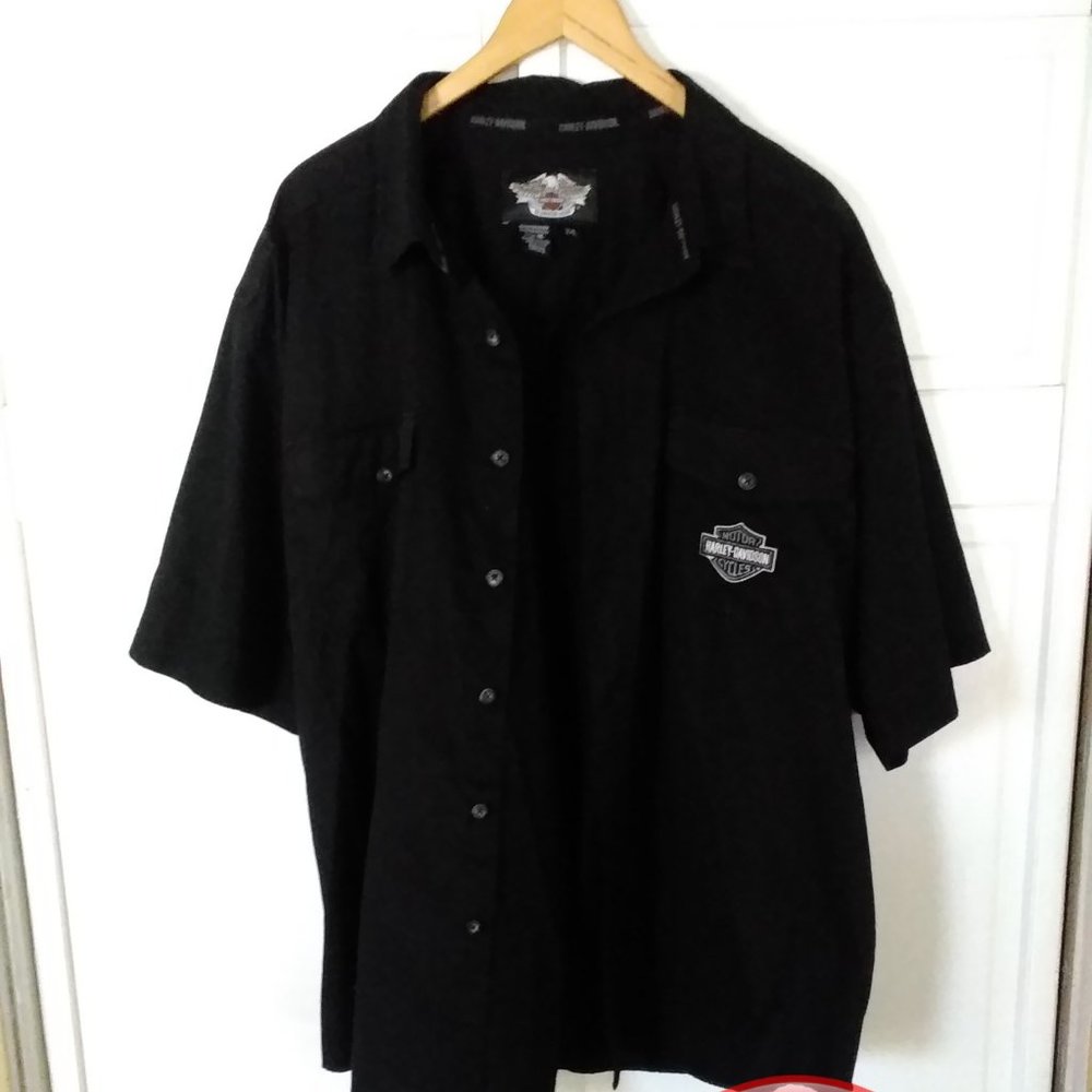 Harley Davidson Black Cotton Short Sleeve …